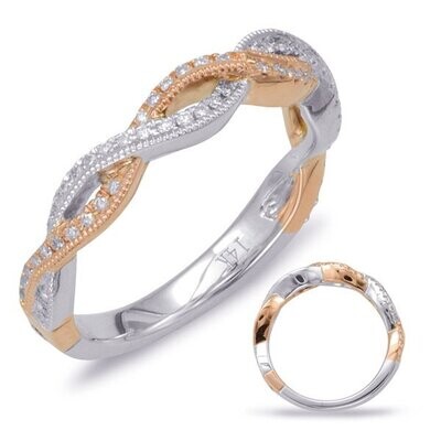 14KT TwoTone Twisted Diamond Band