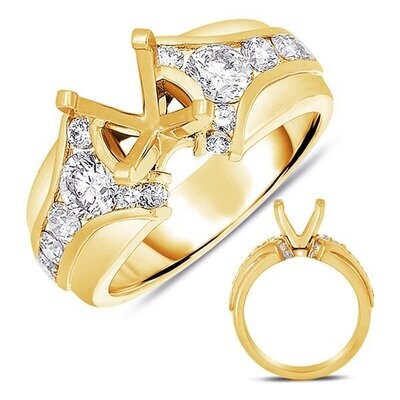 14KT Yellow Gold Diamond Engagement Semi Mount Ring