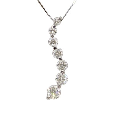 14KT White Gold Diamond Journey Necklace