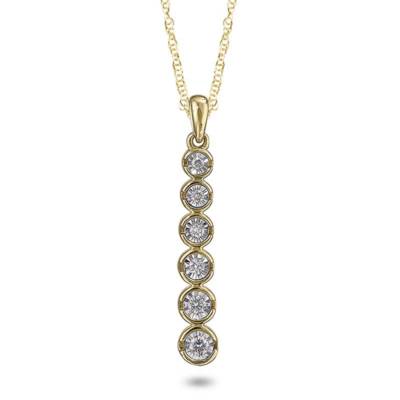 14KT Yellow Gold Vertical Diamond Bar Necklace