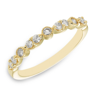 14KT Yellow Gold Vintage Diamond Stackable Band