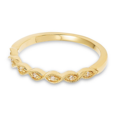 10KT Yellow Gold Diamond Twist Stackable Band