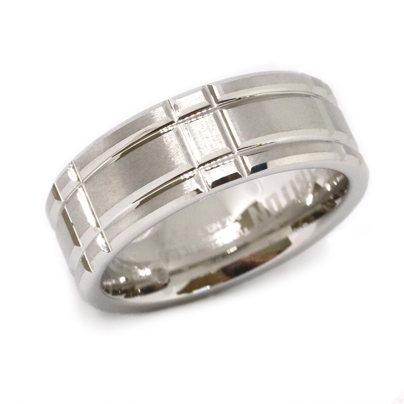 Triton Tungsten Etched Line Band Triton Tungsten Etched Line Band