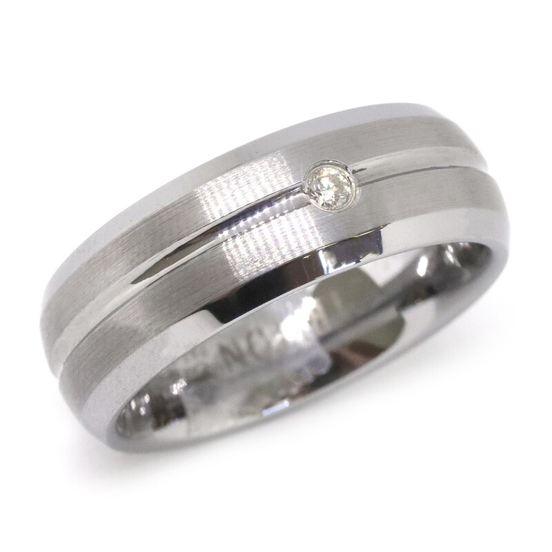 Triton Tungsten Etched Diamond Band Triton Tungsten Etched Diamond Band