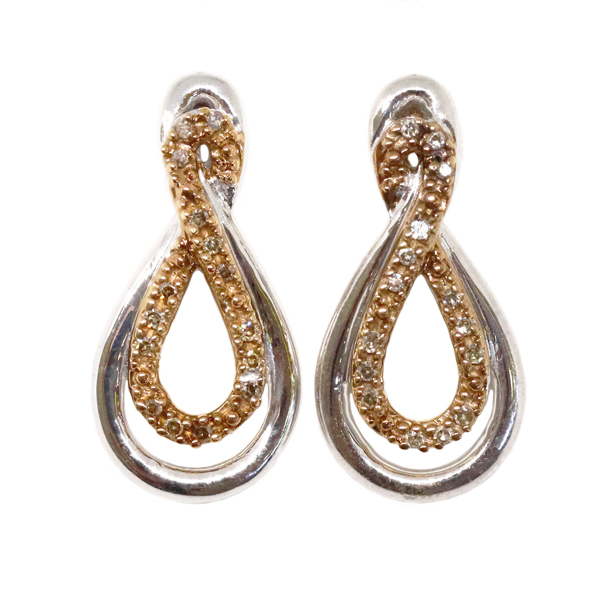 Silver Chocolate Diamonds Infinity Earrings