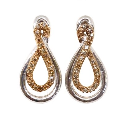 Silver Chocolate Diamonds Infinity Earrings