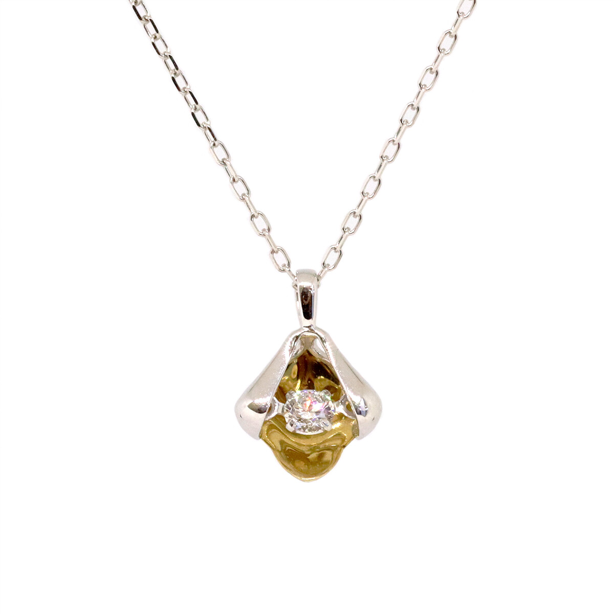 14KT TwoTone Dancing Diamond Necklace