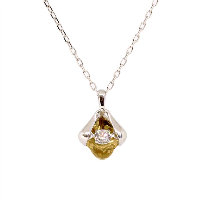 14KT TwoTone Dancing Diamond Necklace