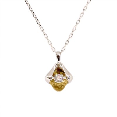 14KT TwoTone Dancing Diamond Necklace