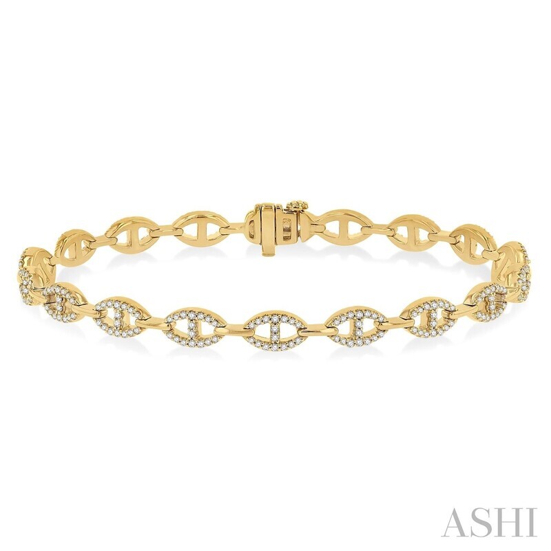 14KT Yellow Gold Diamond Open Link Bracelet