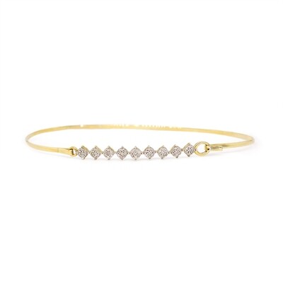 10KT Yellow Gold Diamond Hinge Bracelet