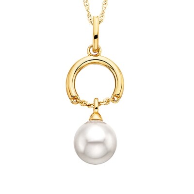 Yellow Gold-Plated Swarovski Pearl Necklace