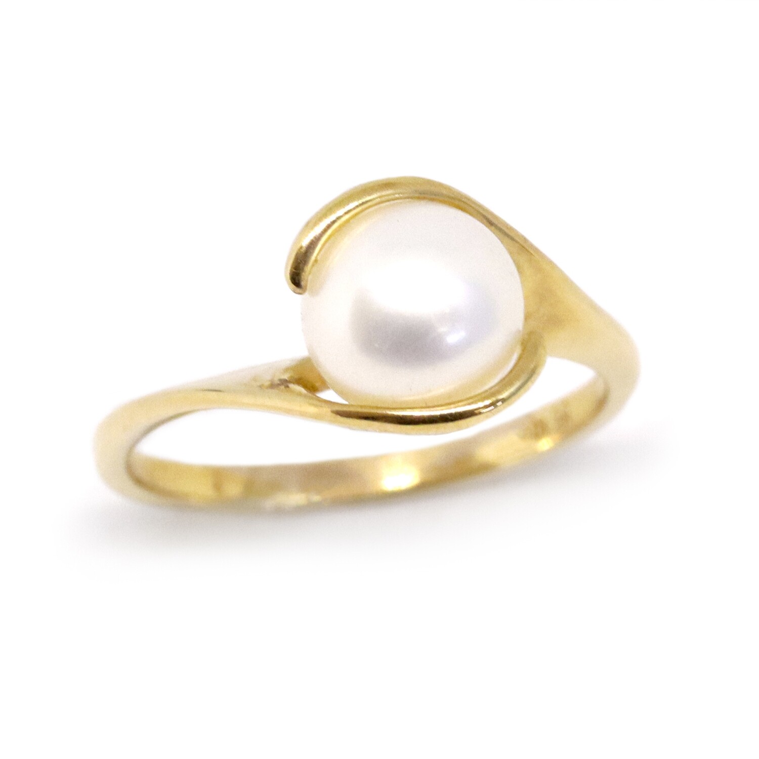 10KT Yellow Gold Pearl Swirl Ring