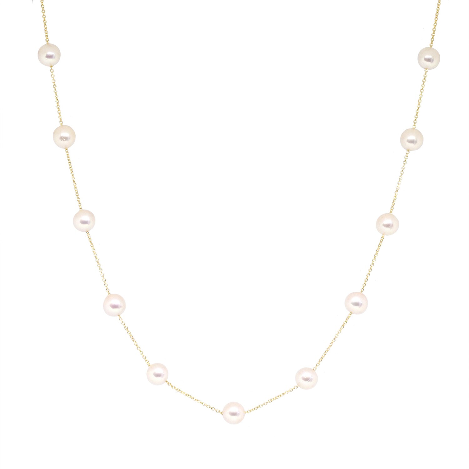 14KT Yellow Gold Akoya Pearl By The Inch Necklace