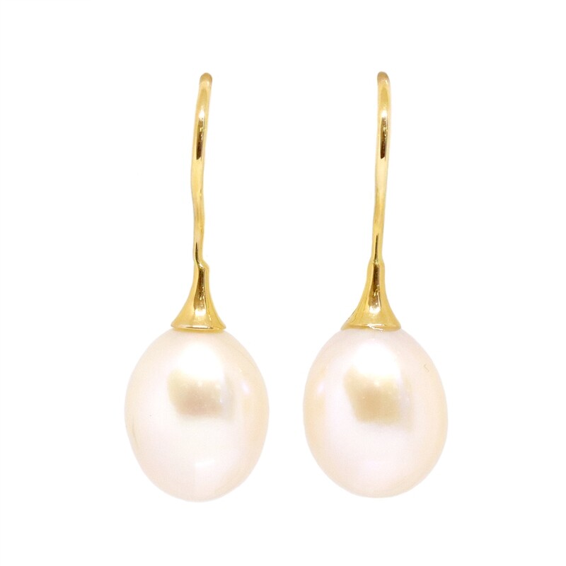 14KT Yellow Gold Freshwater Pearl French Wire Earrings