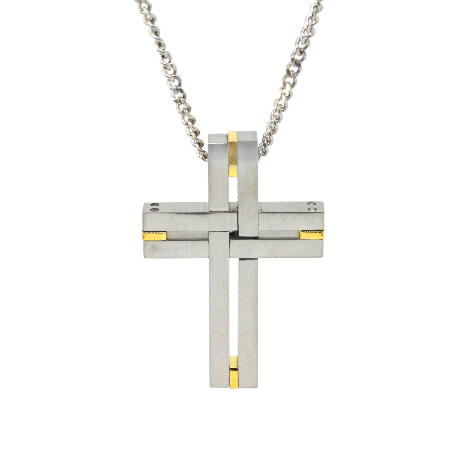Stainless Steel Cross Necklace Pendant for Men and Women 16-24