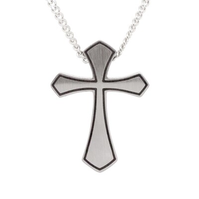 Stainless Steel Flared Cross Necklace