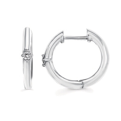 Silver Diamond Accent Hoop Earrings
