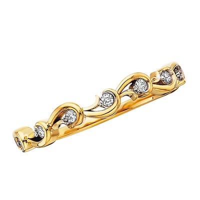 10KT Yellow Gold Diamond Paisley Band