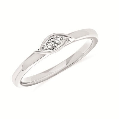 Silver Dual Round Diamond Ring