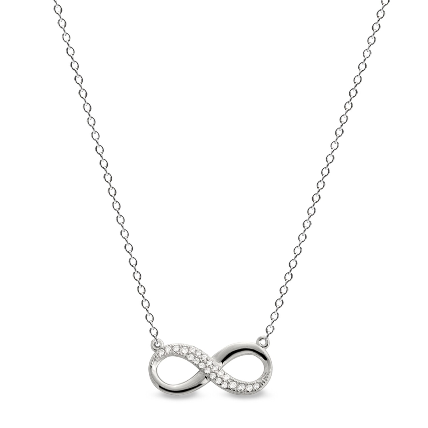 Silver Simulated Diamond Infinity Necklace