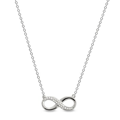 Silver Simulated Diamond Infinity Necklace