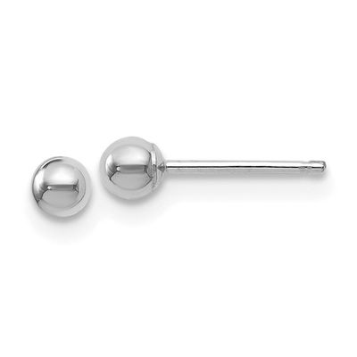 14KT White Gold Ball Stud Earrings