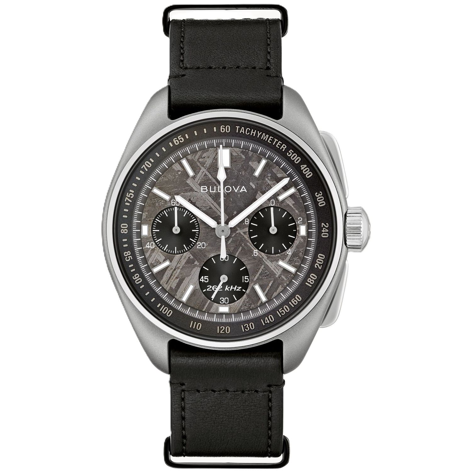 Bulova Lunar Pilot Meteorite Dial Leather Strap Watch