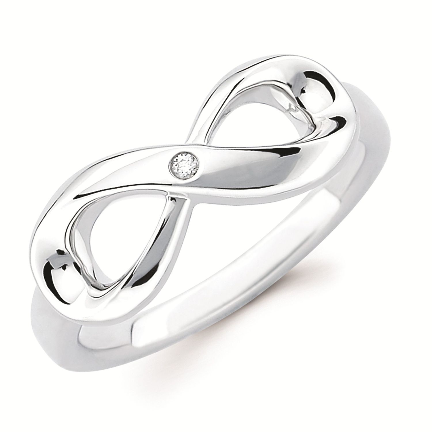 Silver Diamond Accent Infinity Ring