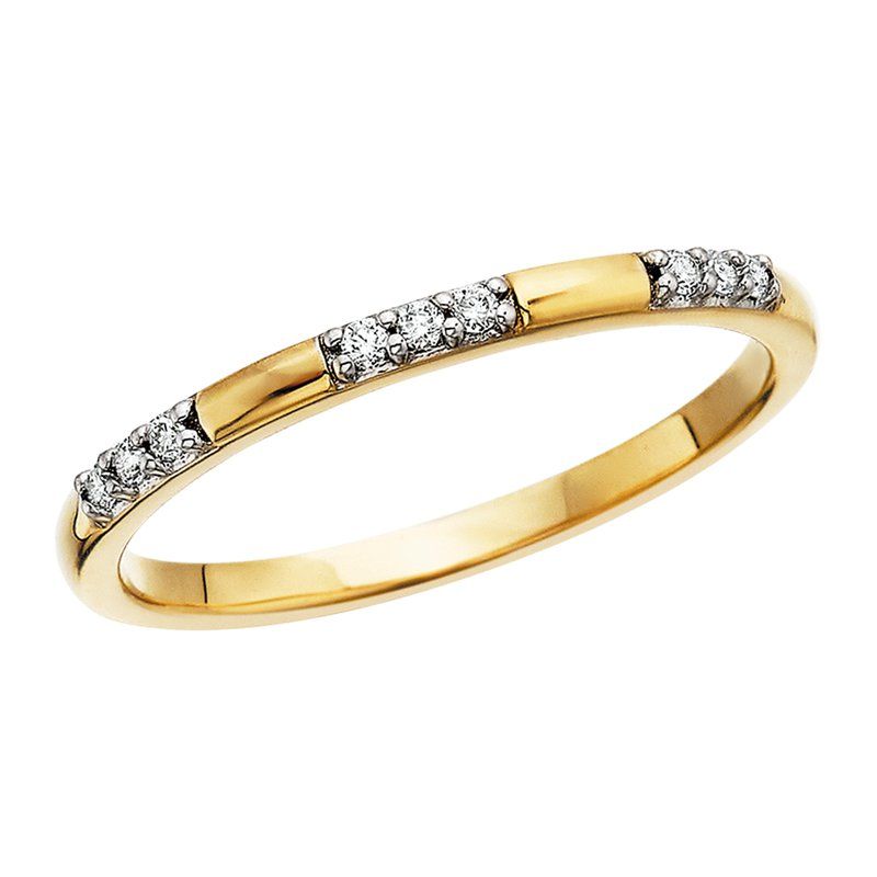 10KT Yellow Gold Nine Diamond Station Band