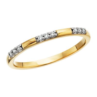 10KT Yellow Gold Nine Diamond Station Band