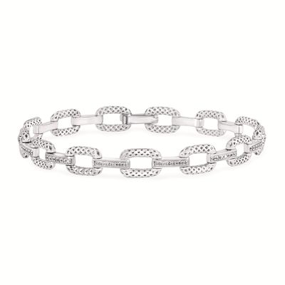 Silver Diamond Paperclip Bracelet