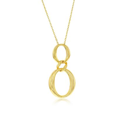 Gold-Plated Double Oval Necklace