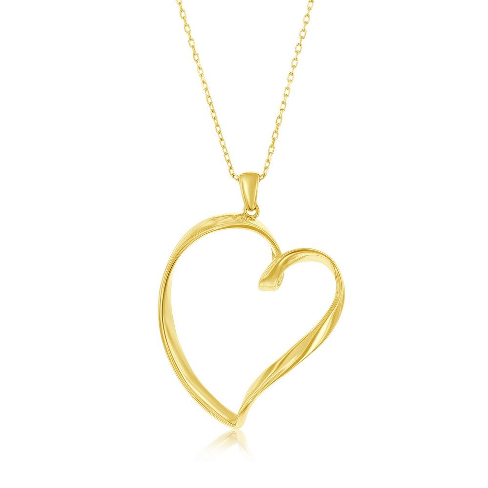 Gold-Plated Open Heart Twist Necklace
