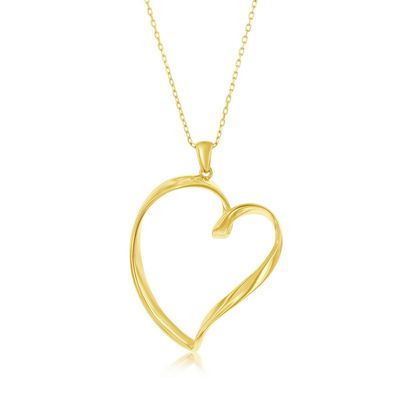 Gold-Plated Open Heart Twist Necklace