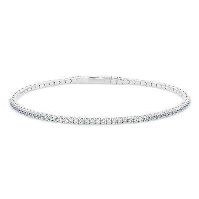 Silver Simulated Birthstone Flex Bracelet