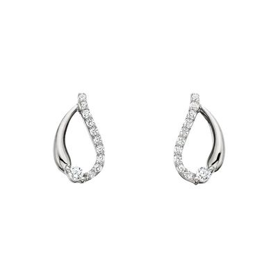 14KT White Gold Diamond Teardrop Earrings