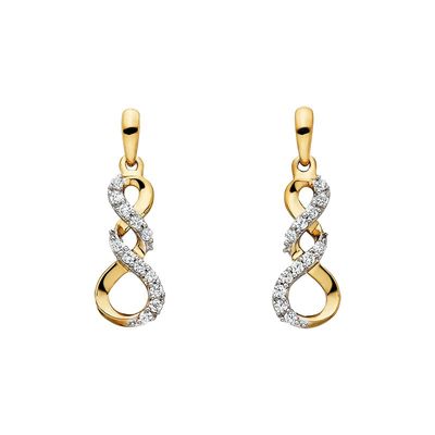 10KT Yellow Gold Diamond Twist Petite Earrings