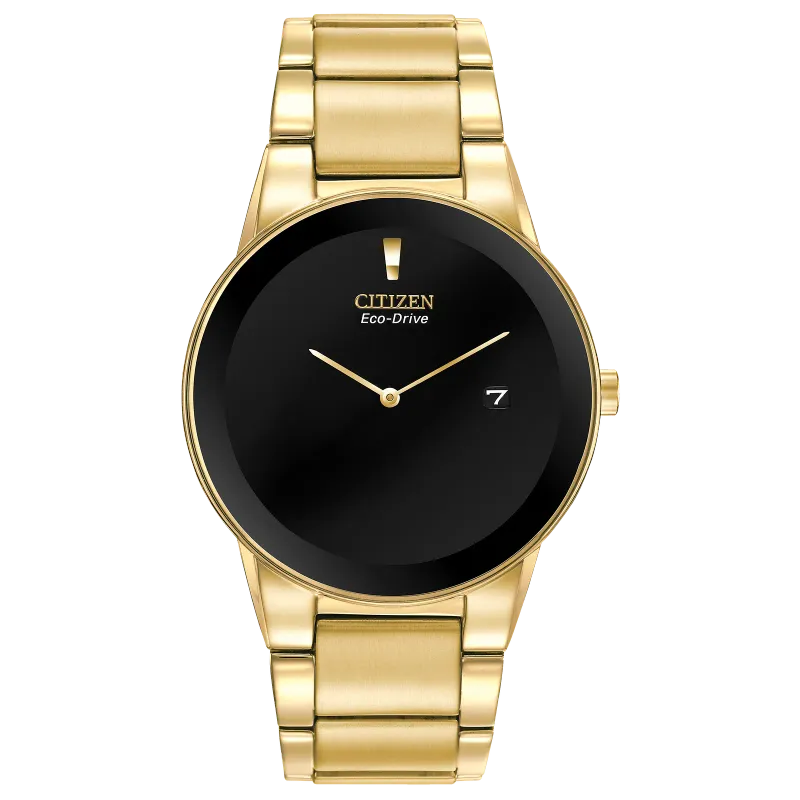 Citizen Yellow Gold Tone Black Dial Axiom