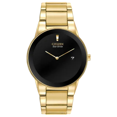 Citizen Yellow Gold Tone Black Dial Axiom