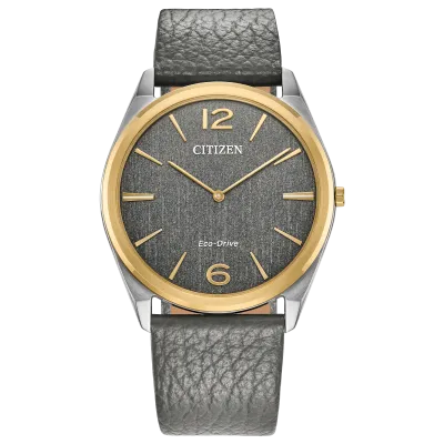Citizen Gray Leather Strap and Dial Suratto Watch
