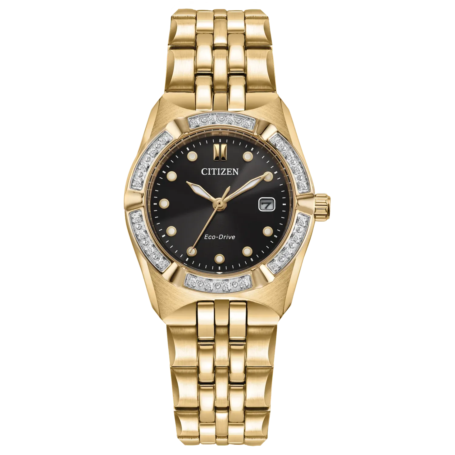 Citizen Gold Tone Black Dial Corso Watch