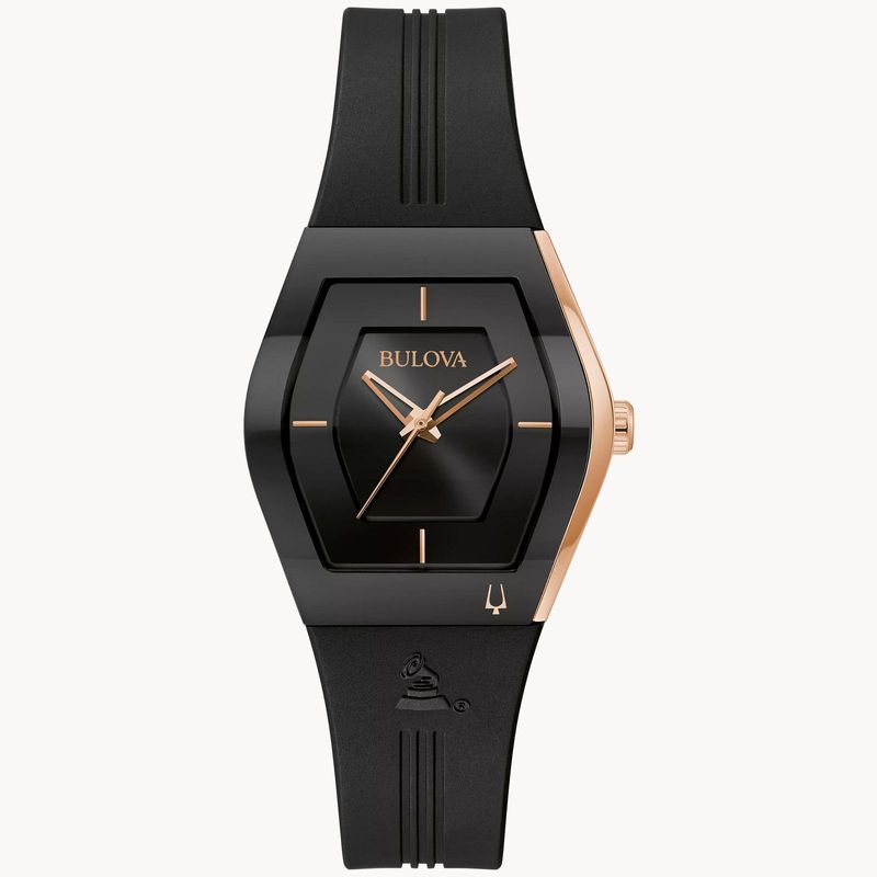 Bulova Latin Grammys Black Strap and Dial Gemini Watch