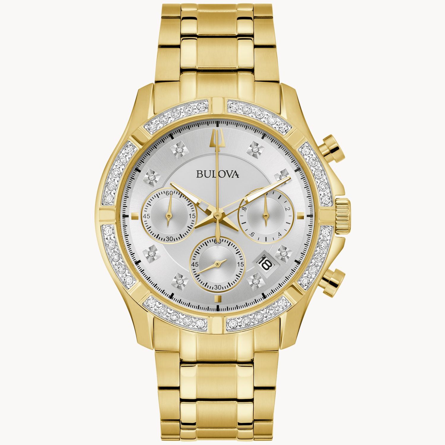 Bulova Gold Tone Diamond Classic Watch