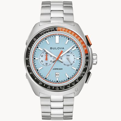 Bulova Light Blue Dial Racer Chronograph Watch