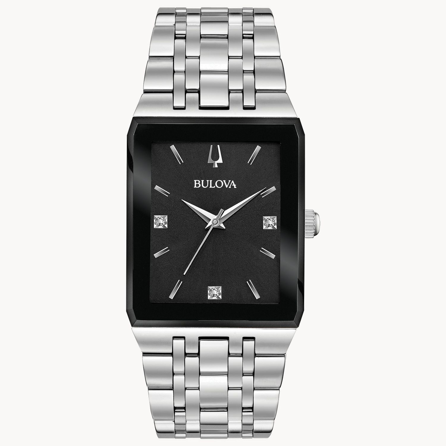 Bulova Square Black Dial Quadra Watch