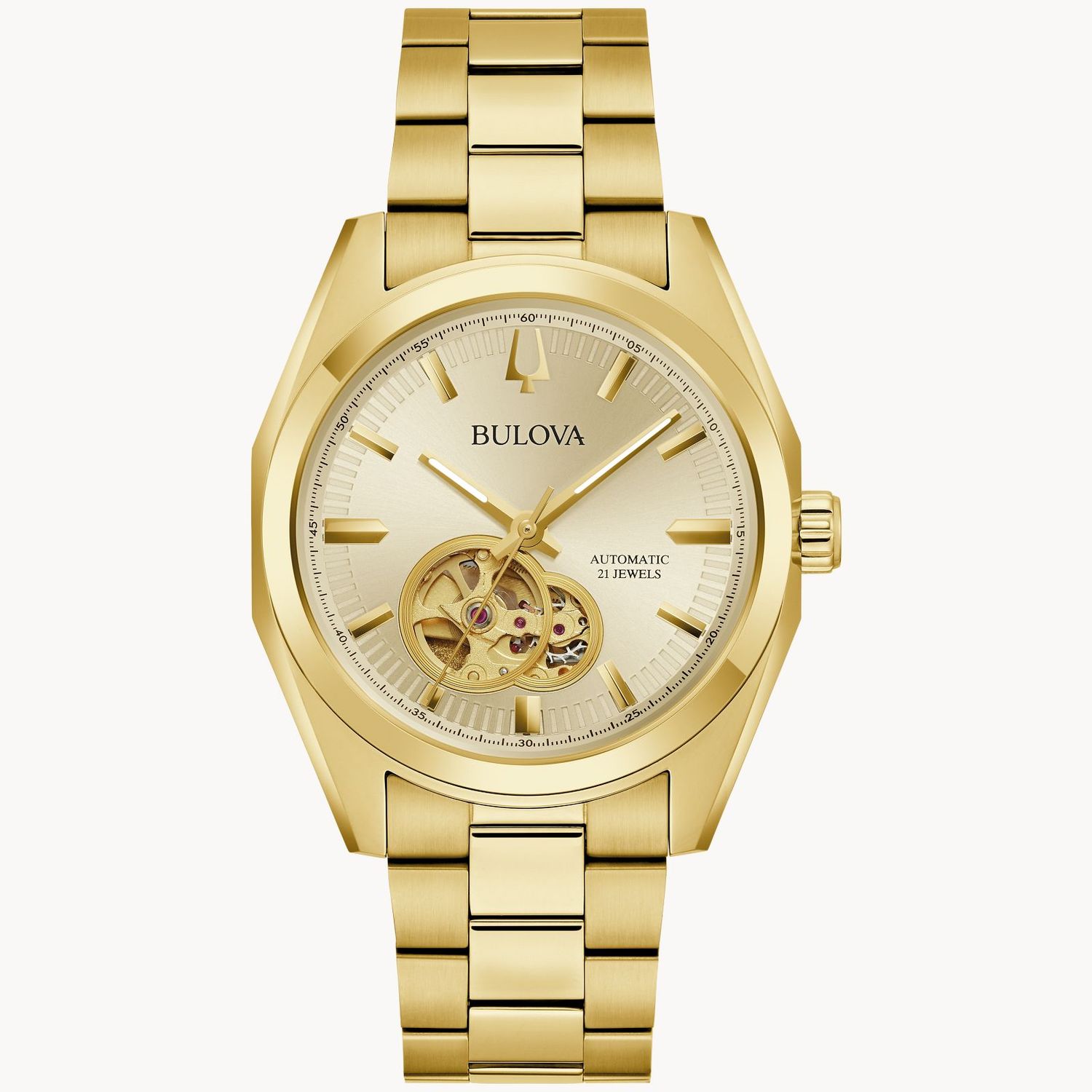Bulova Gold Tone Champagne Dial Surveyor Automatic Watch