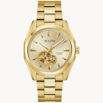 Bulova Gold Tone Champagne Dial Surveyor Automatic Watch