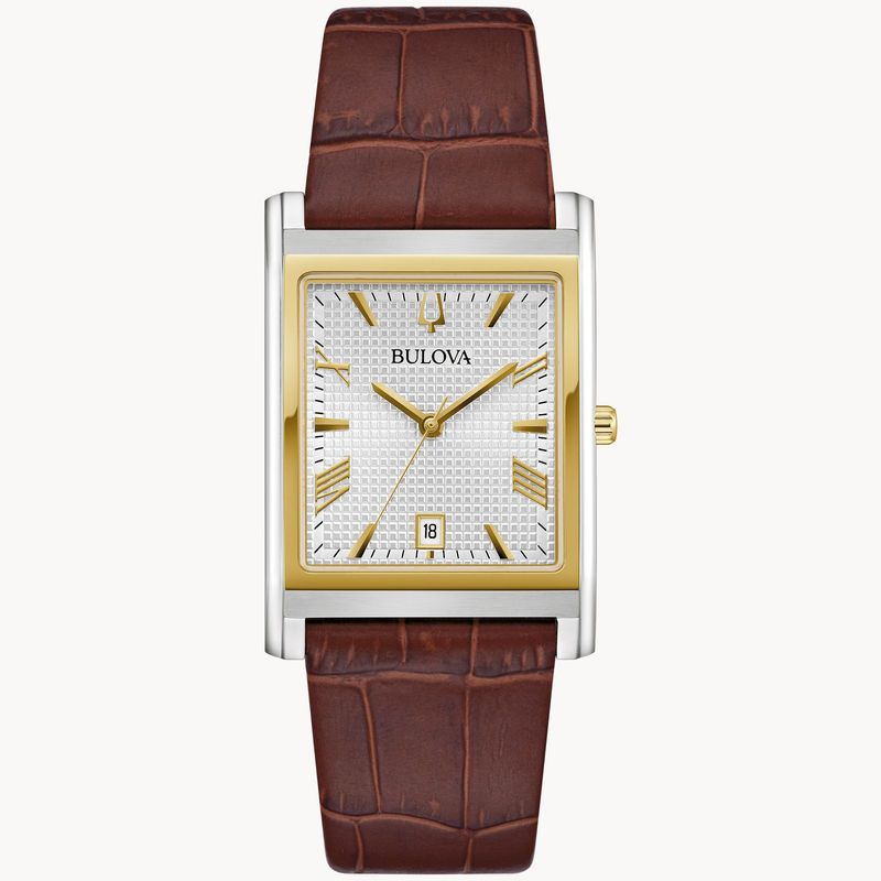 Bulova White Dial Brown Strap Sutton Watch