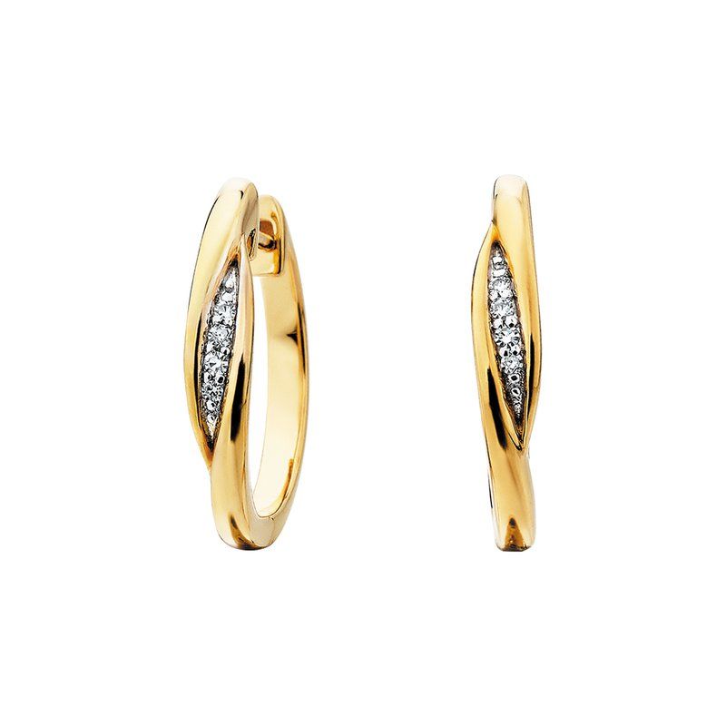 Yellow Vermeil White Sapphire Hoop Earrings